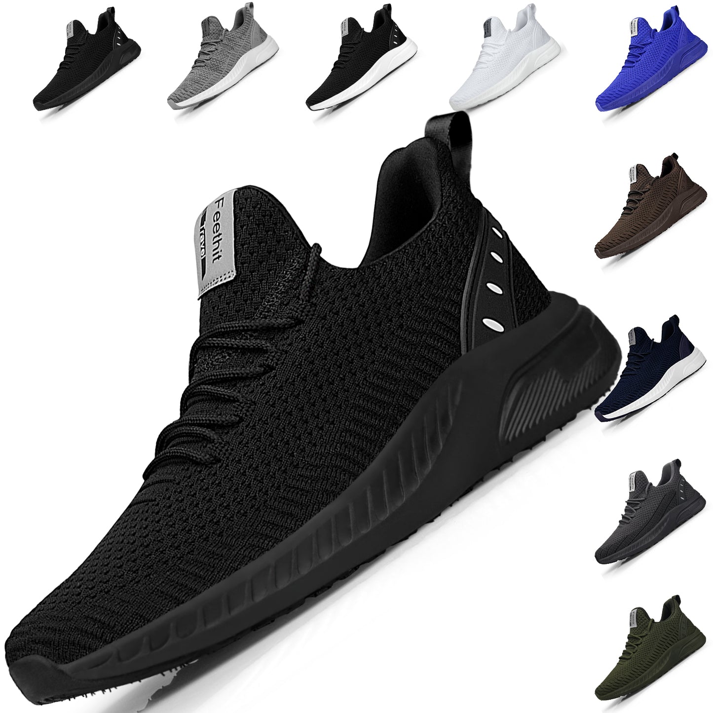 FEETHIT Men Breathable Mesh Walking Sneaker