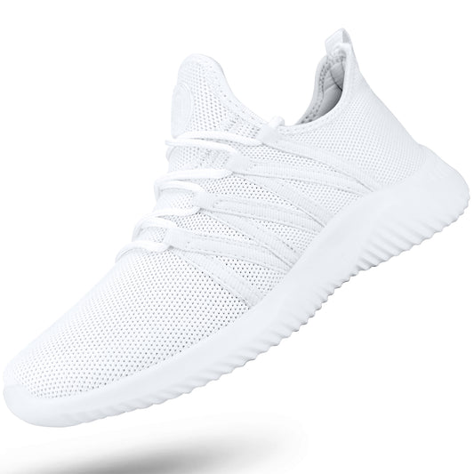 FEETHITWomens Classic Walking Sneaker All White