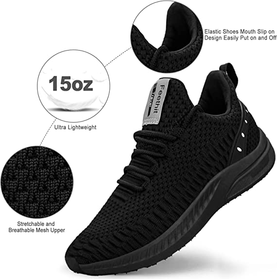 FEETHIT Men Breathable Mesh Walking Sneaker